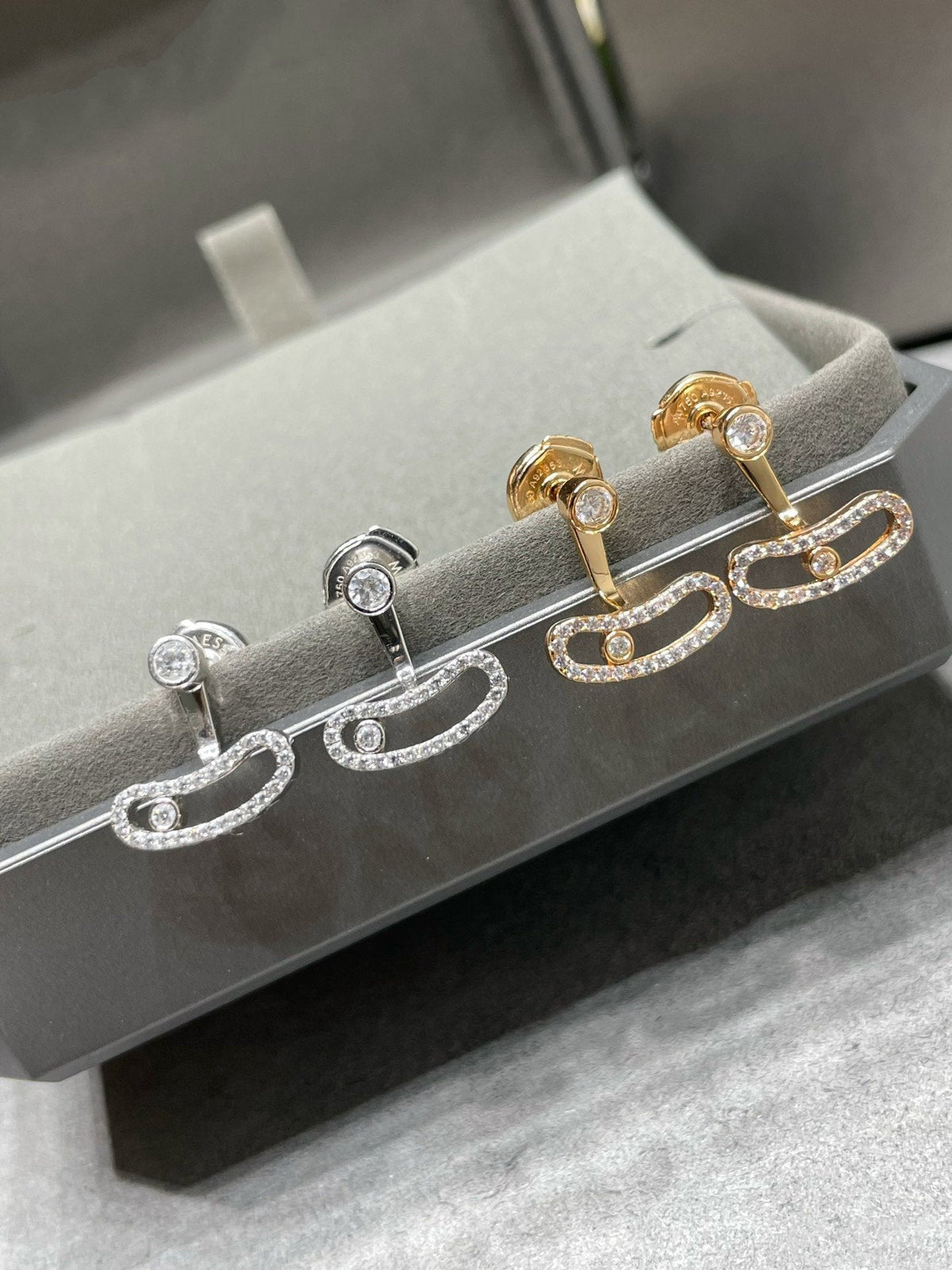 MOVE UNO PINK GOLD DIAMOND EARRINGS