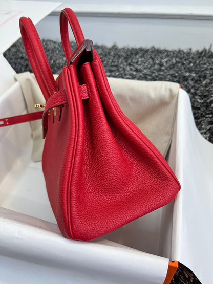 HN 25CM RED TOGO LEATHER GOLD HARDWARE