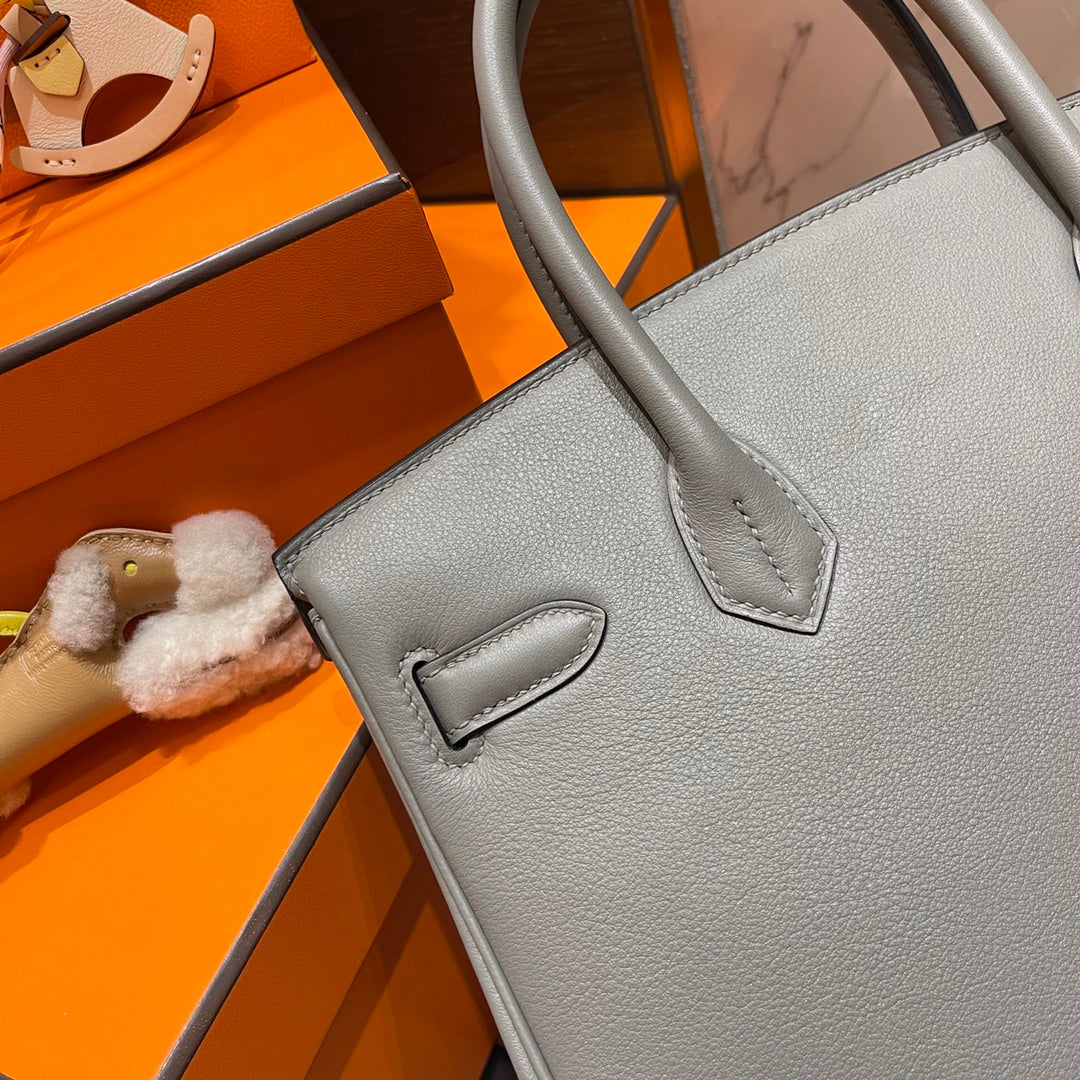 HN 30CM GREY SWIFT LEATHER GOLD HARDWARE