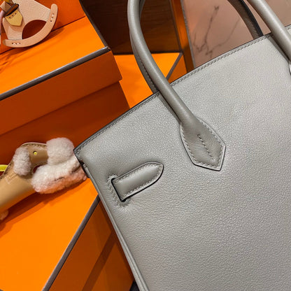 HN 30CM GREY SWIFT LEATHER GOLD HARDWARE