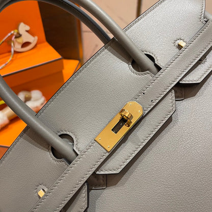 HN 30CM GREY SWIFT LEATHER GOLD HARDWARE