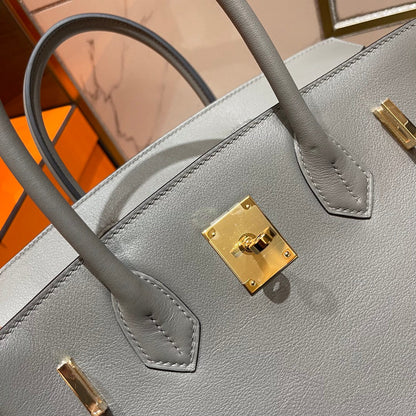 HN 30CM GREY SWIFT LEATHER GOLD HARDWARE