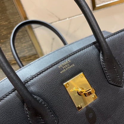 HN 30CM BLACK SWIFT LEATHER GOLD HARDWARE