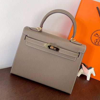 HN 28CM ETAIN EPSOM LEATHER GOLD HARDWARE