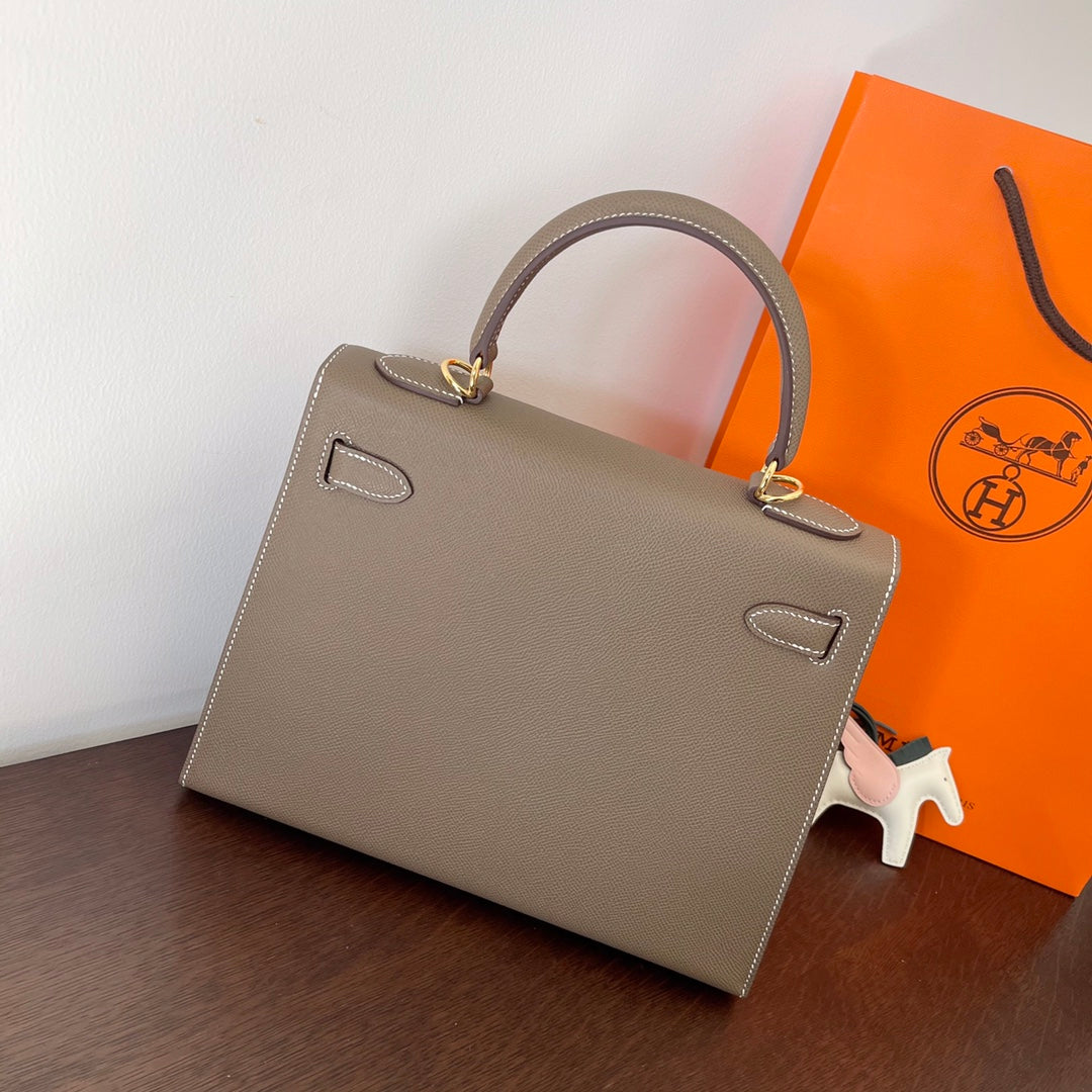 HN 28CM ETAIN EPSOM LEATHER GOLD HARDWARE