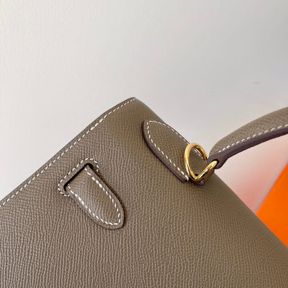HN 28CM ETAIN EPSOM LEATHER GOLD HARDWARE