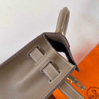 HN 28CM ETAIN EPSOM LEATHER GOLD HARDWARE