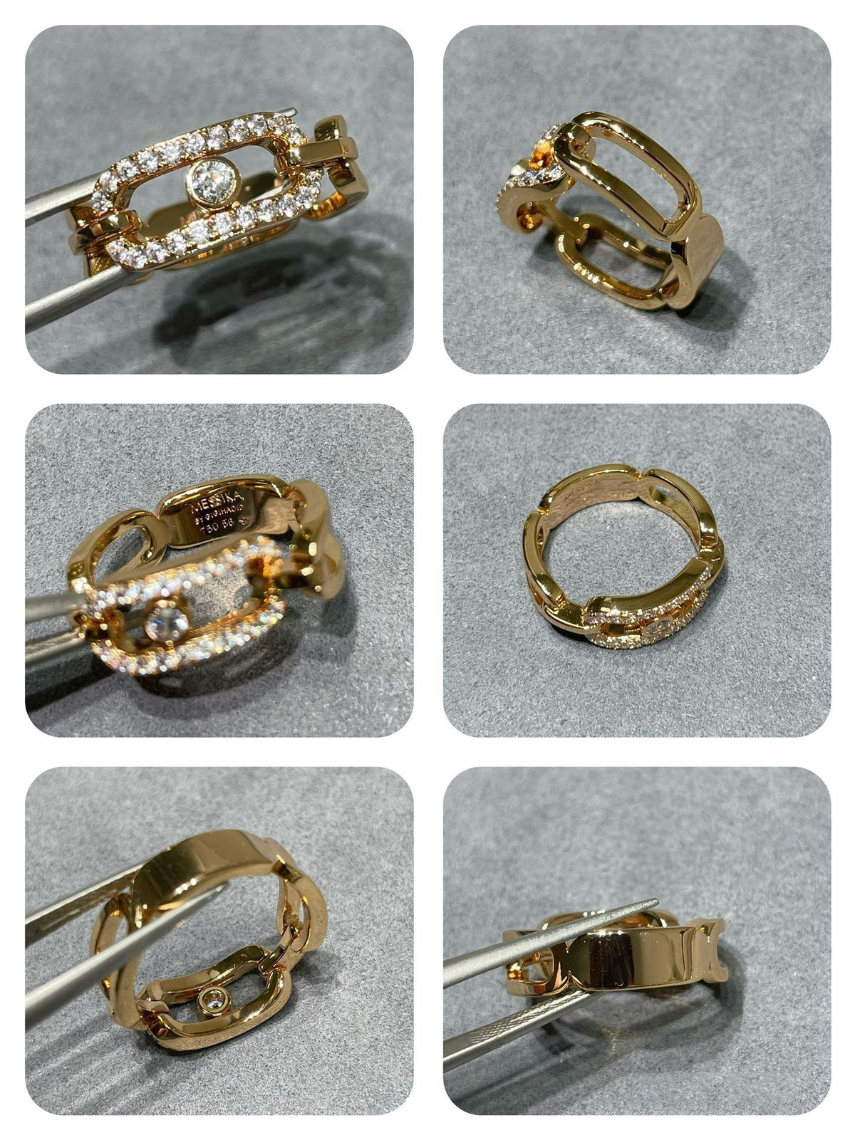 MOVE LINK DIAMOND PAVED RING
