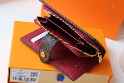 JULIETTE WALLET 13.5 BROWN RED MONOGRAM CANVAS