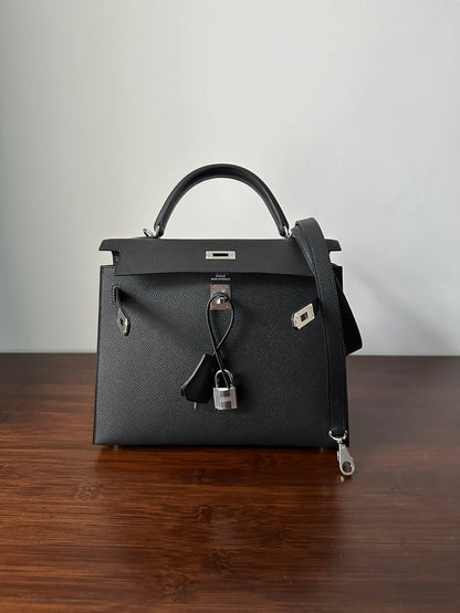 HN 25 Black Epsom Gold Hardware