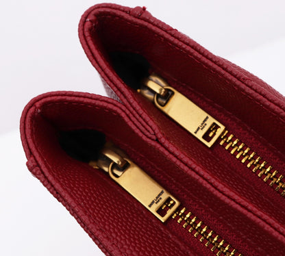 Saint Laurent Tribeca shoulder bag in burgundy leather