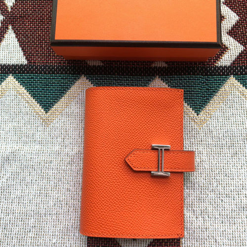 BEARN COMPACT WALLET 12 IN SALAMANDER ORANGE EPSOM LEATHER