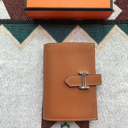 BEARN COMPACT WALLET 12 IN BRONZE BROWN EPSOM LEATHER