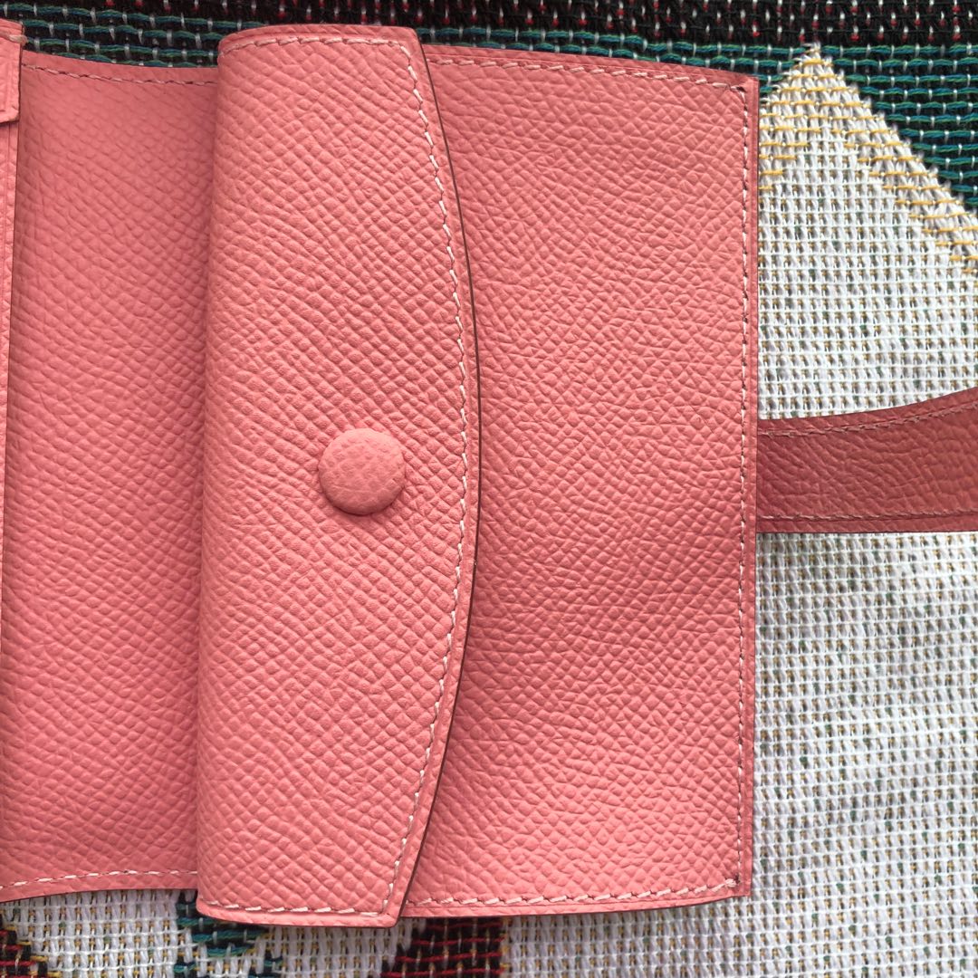 BEARN COMPACT WALLET 12 IN BLUSH PINK EPSOM LEATHER