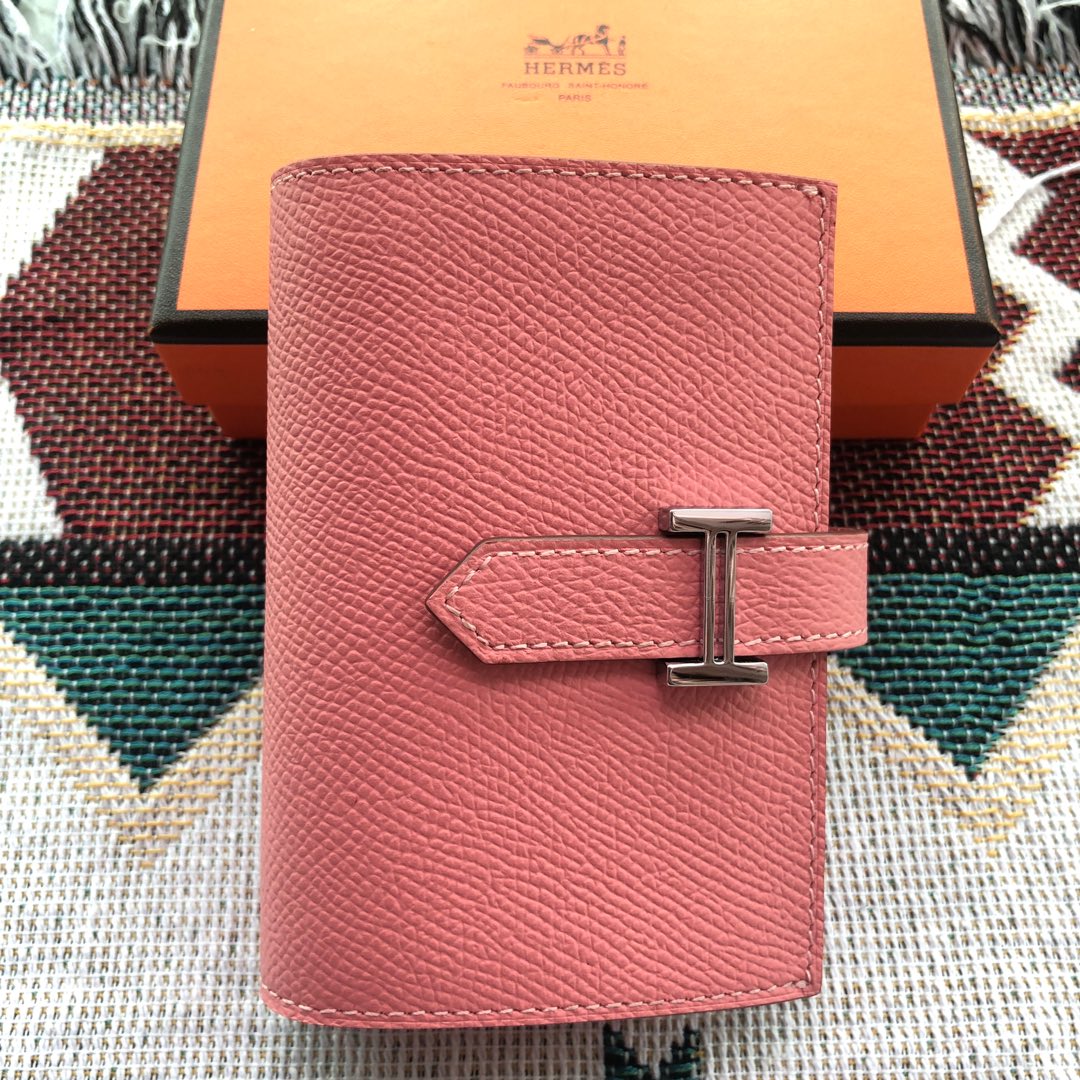 BEARN COMPACT WALLET 12 IN BLUSH PINK EPSOM LEATHER