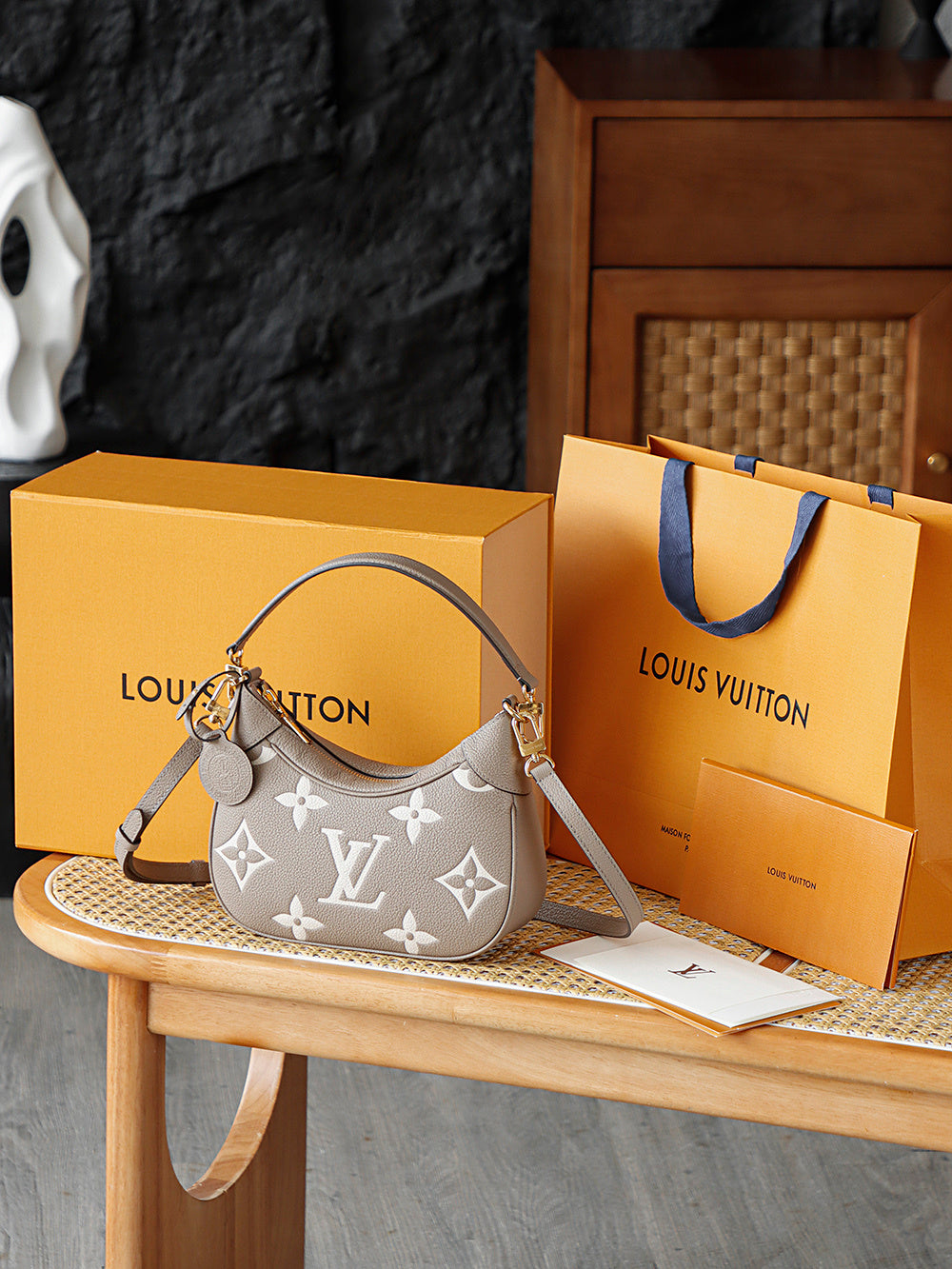 Louis Vuitton Bagatelle Bicolor Monogram Empreinte Shoulder Bag