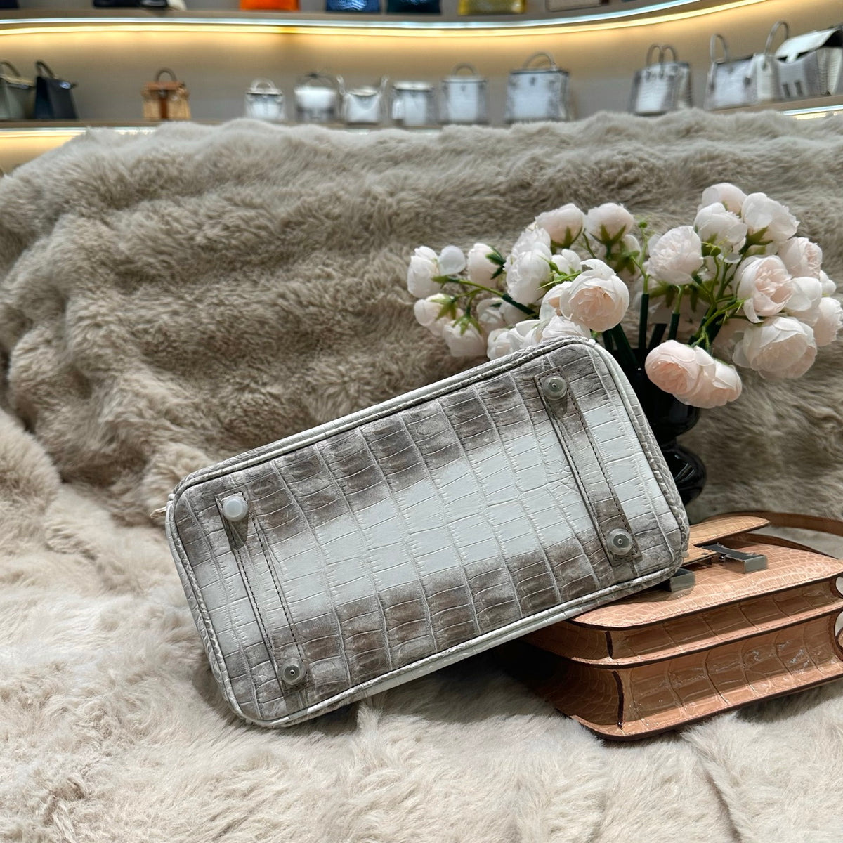 Hermes Birkin 25cm Himalaya Crocodile Leather Silver Hardware