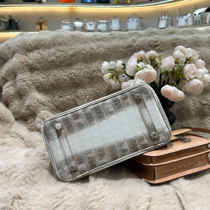 Hermes Birkin 25cm Himalaya Crocodile Leather Silver Hardware