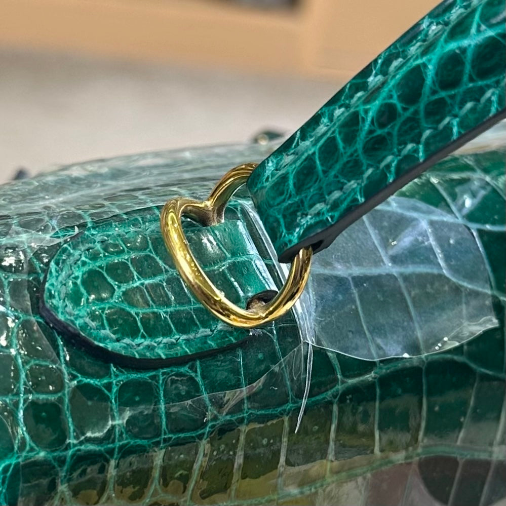 Hermes Kelly 25cm Emerald Green Gold Hardware