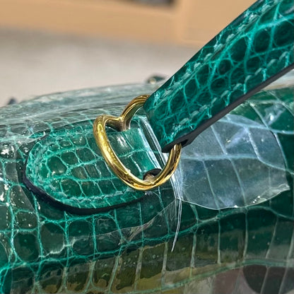 Hermes Kelly 25cm Emerald Green Gold Hardware
