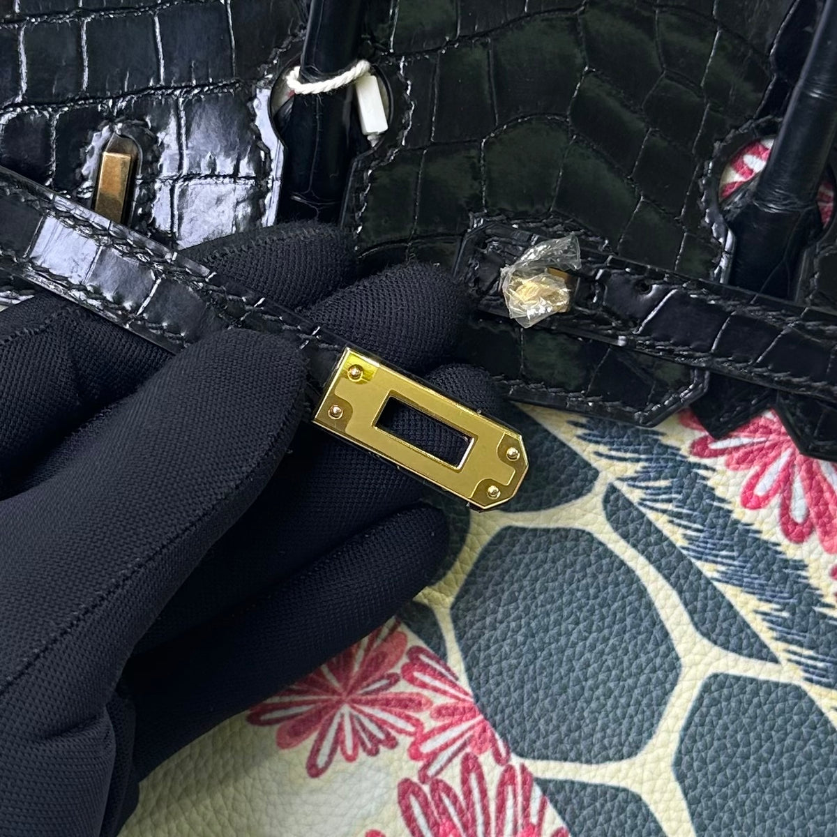 Hermes Touch Birkin 25cm Black Crocodile Leather Gold Hardware