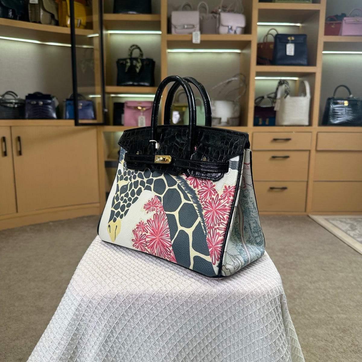 Hermes Touch Birkin 25cm Black Crocodile Leather Gold Hardware