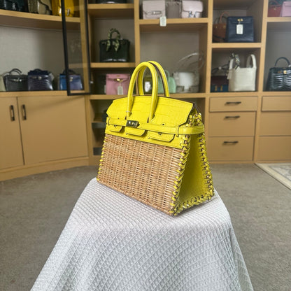Hermes Birkin 25cm Amber Yellow Crocodile Leather