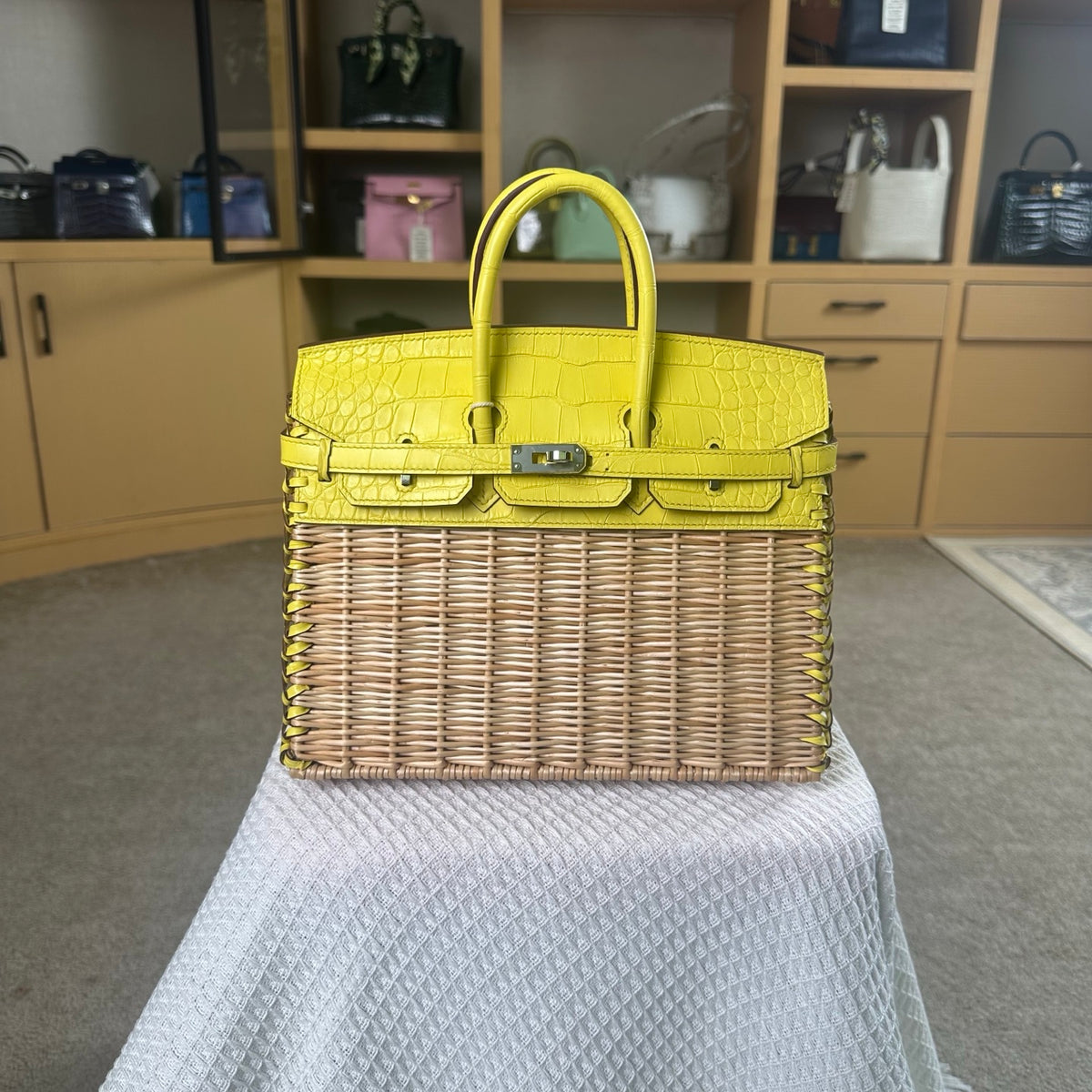 Hermes Birkin 25cm Amber Yellow Crocodile Leather