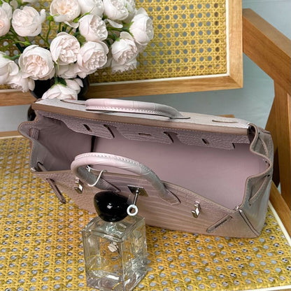 Hermes Birkin 25cm Sakura Pink Crocodile Leather Gold Hardware