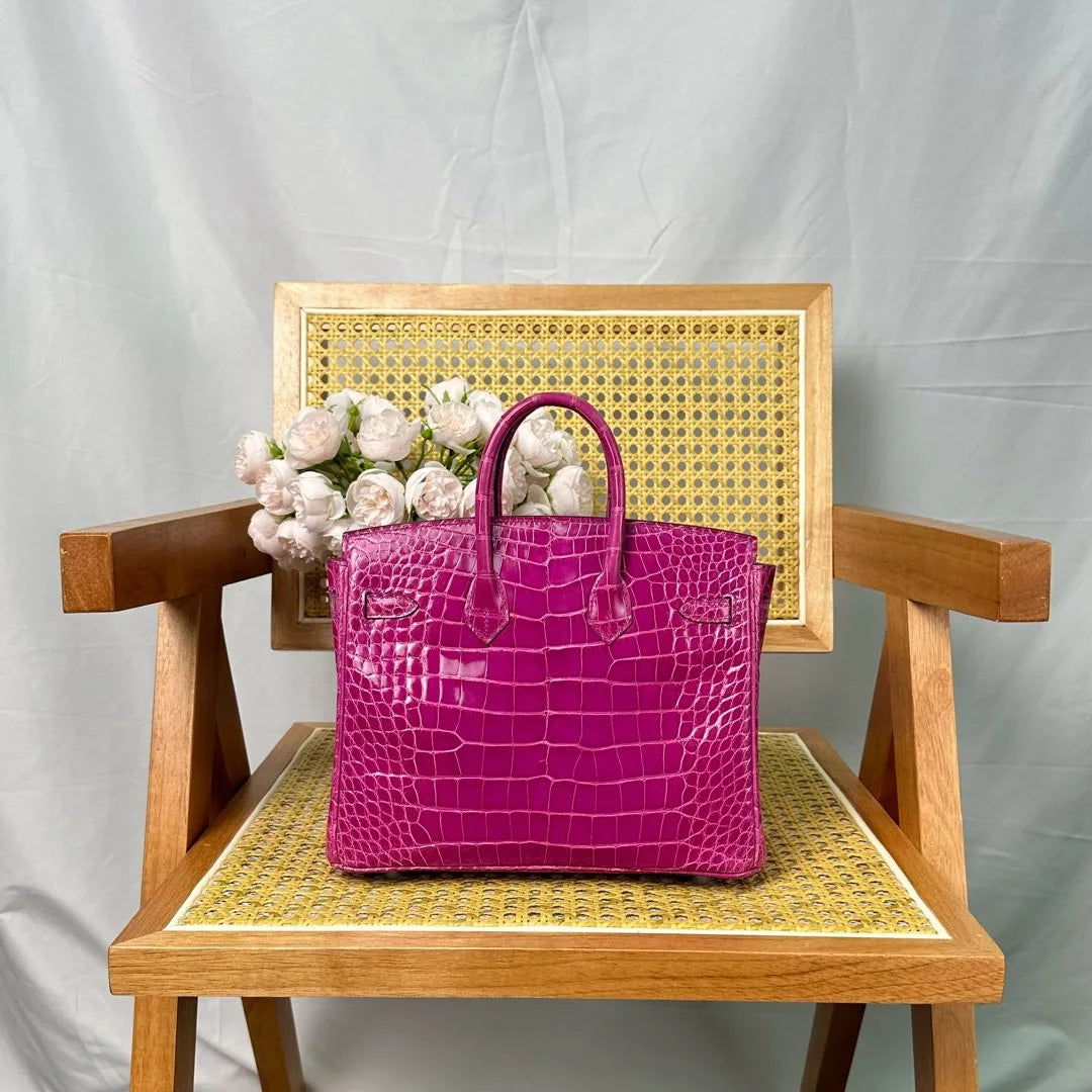 Hermes Birkin 25cm Crocodile Leather Silver Hardware