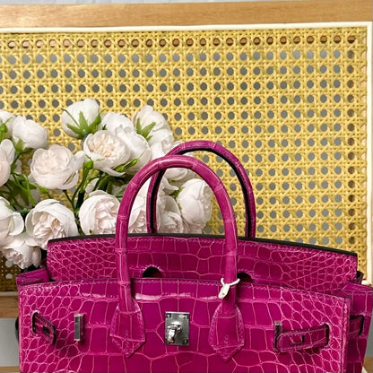 Hermes Birkin 25cm Crocodile Leather Silver Hardware