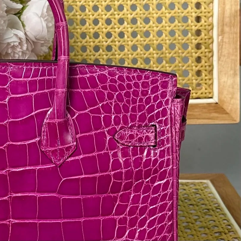 Hermes Birkin 25cm Crocodile Leather Silver Hardware