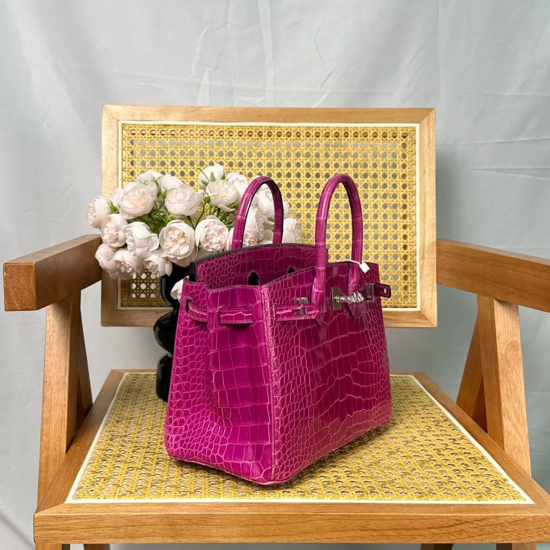 Hermes Birkin 25cm Crocodile Leather Silver Hardware