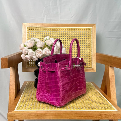 Hermes Birkin 25cm Crocodile Leather Silver Hardware