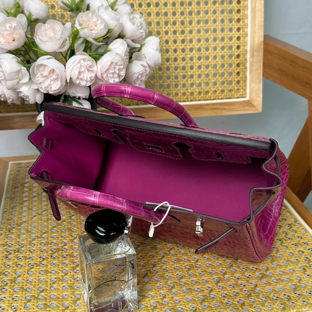 Hermes Birkin 25cm Crocodile Leather Silver Hardware
