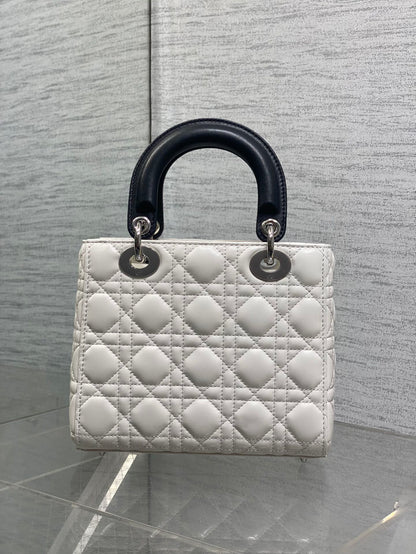 DIOR Lady Dior Bag with Chain Two-Tone Latte and Black