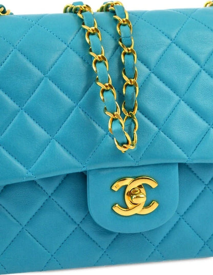 Chanel Classic Double Flap 25 Shoulder Bag Light Blue