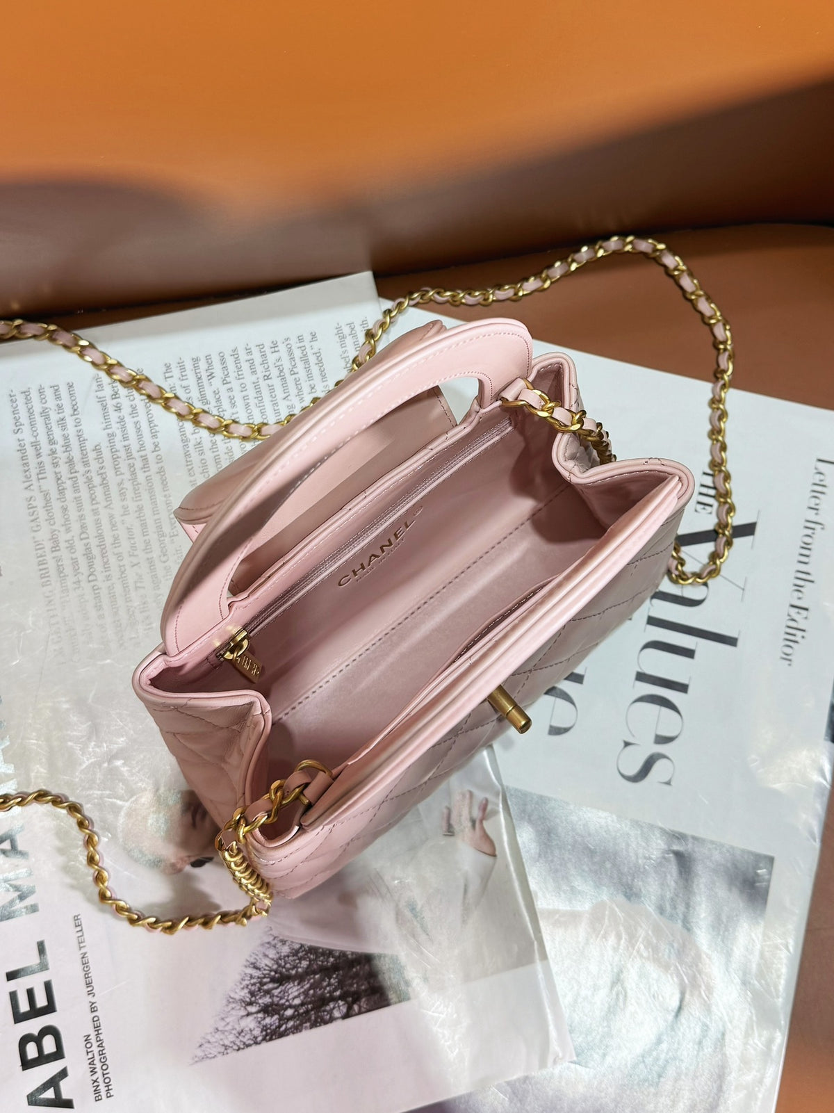 Chanel Lambskin Mini Kelly Chain Bag Light Pink