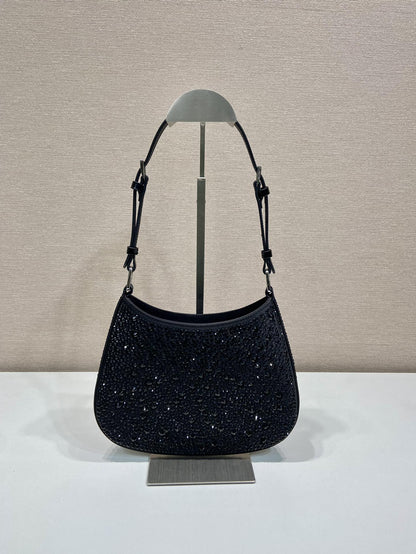 Prada Cleo crystal-embellished Shoulder Bag
