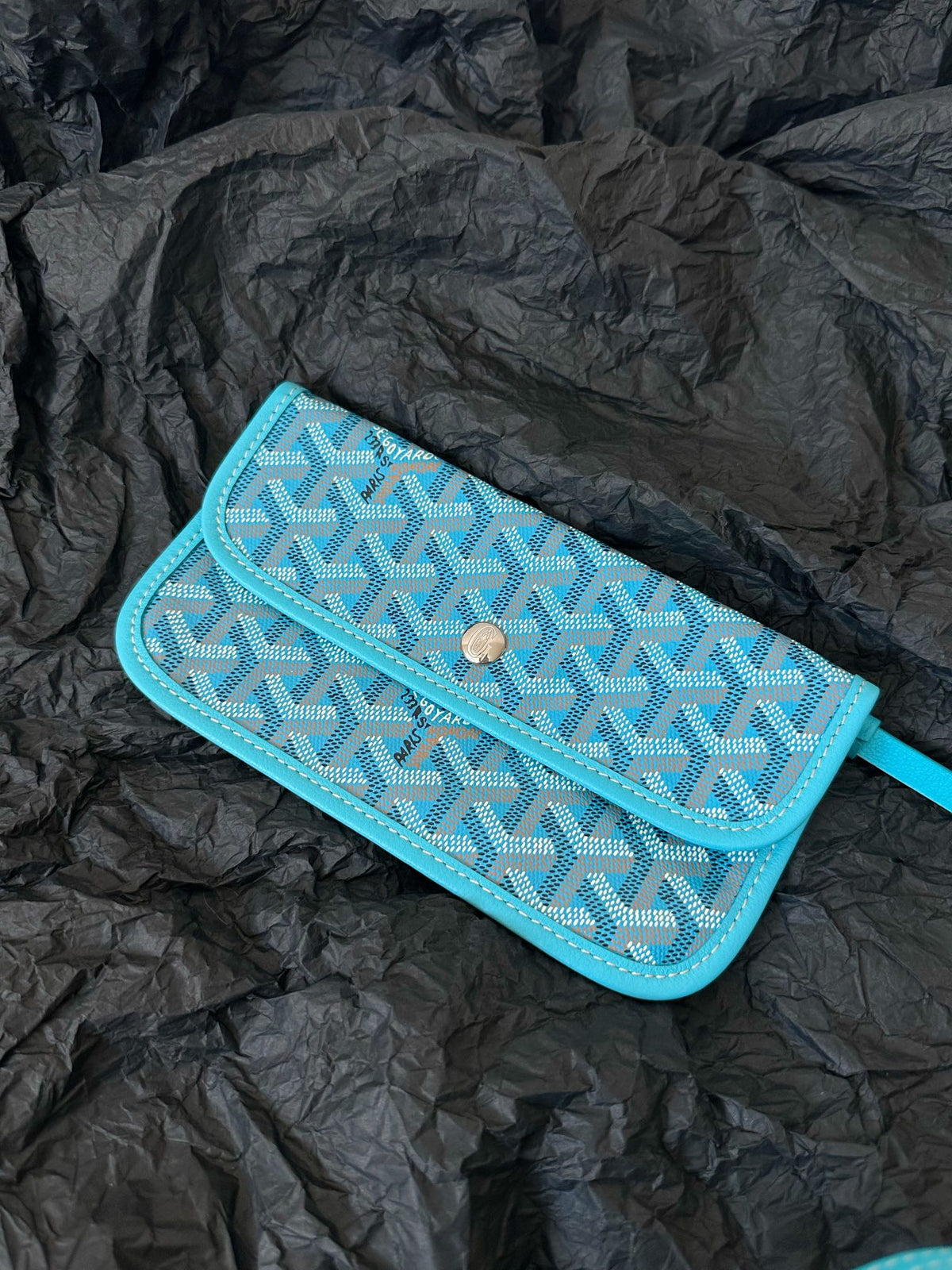 Goyard Blue Coated Canvas Leather Small Saint Louis Tote