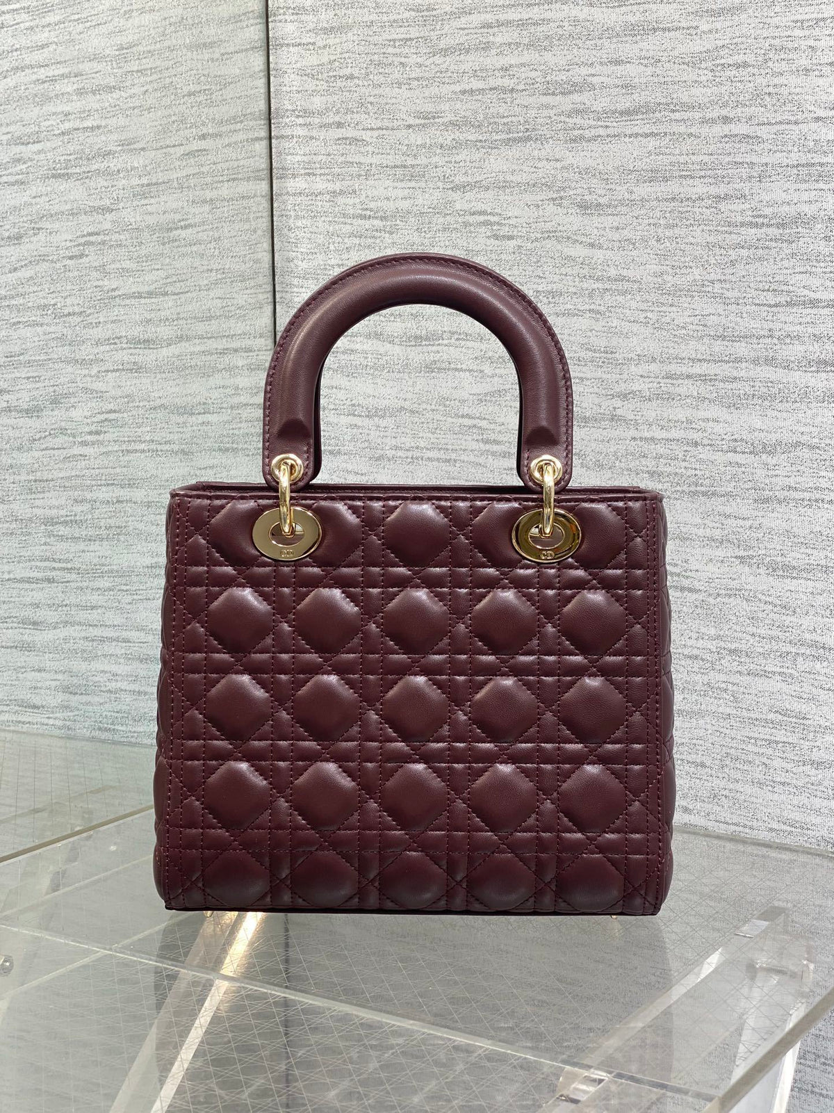 Christian Dior Small Lady Dior bag in Burgundy