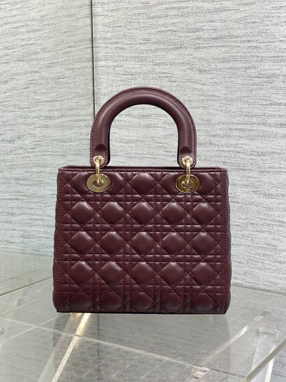 Christian Dior Small Lady Dior bag in Burgundy