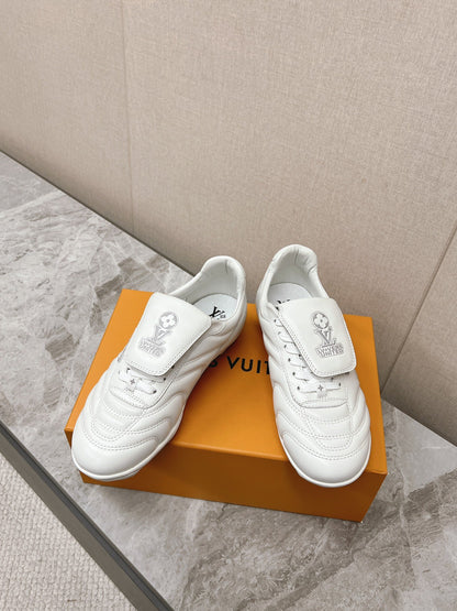LV Women White Leather Sneakers
