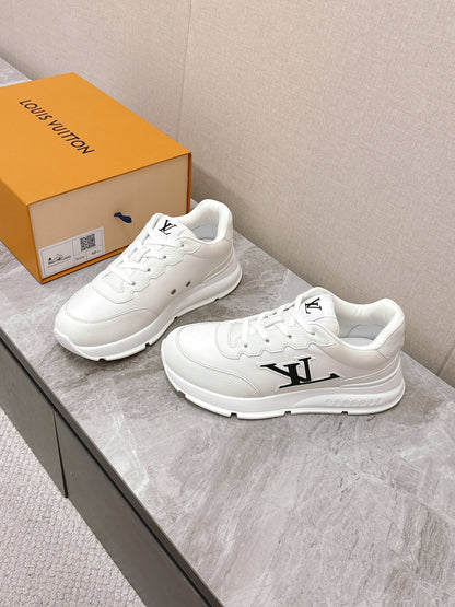 LV Women White Leather Sneakers