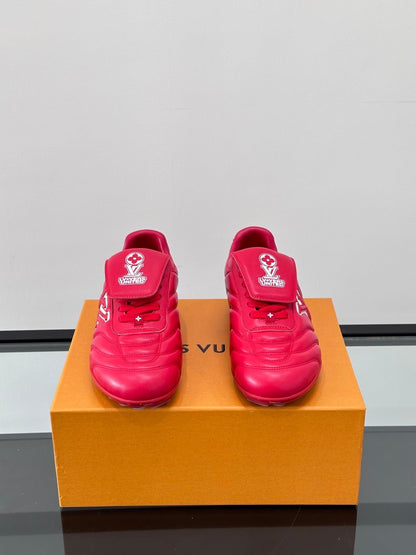 LV Men Red Leather Sneakers