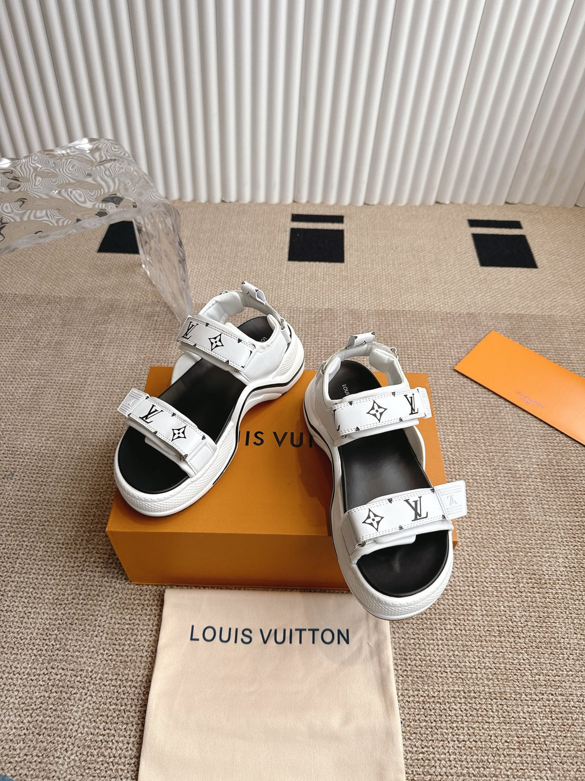 LV Women White Synthetic Strap Sandals