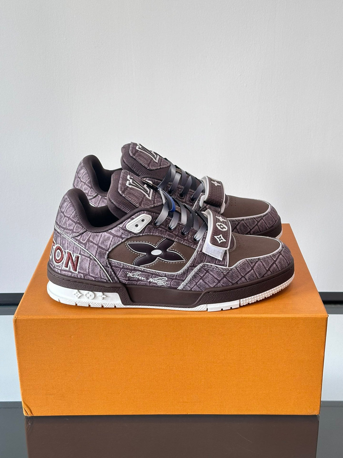 LV Men Brown Textile Sneakers