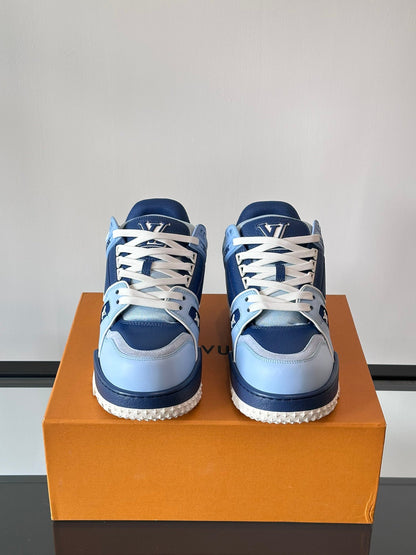 LV Men Light Blue Leather Sneakers