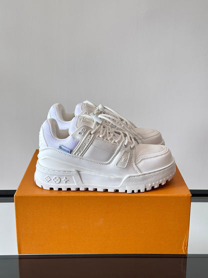 LV Men White Leather Sneakers