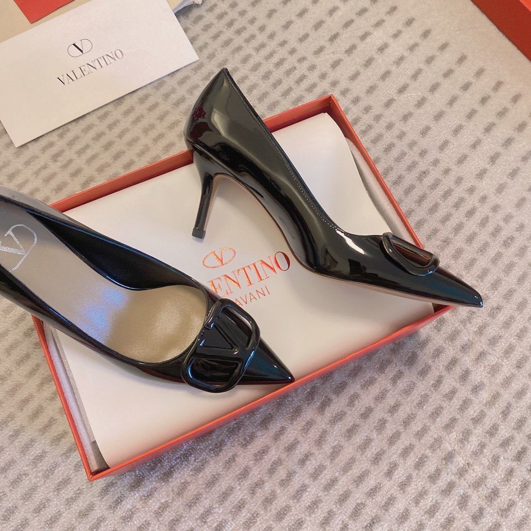 Valentino Women Black Patent Leather Pumps